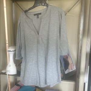 White House Black Market Light Gray Blouse
